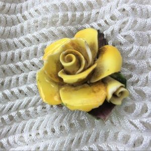 Vtg. Staffordshire Porcelain Rose Pin